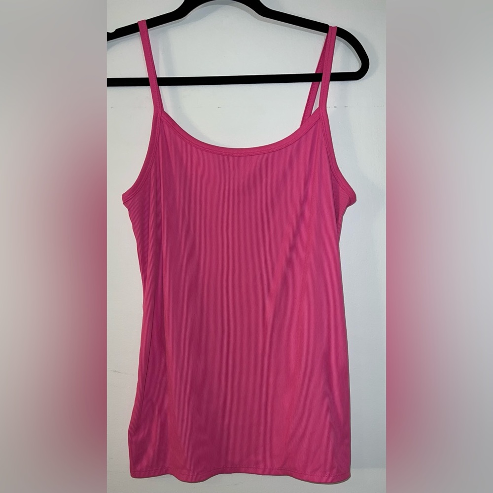 No Boundaries Pink Ribbed Tank-Top, Size: XL (15-17)